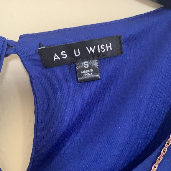 As U Wish Blue Dress with Necklace Size Small - Picture 5 of 5
